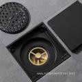 10*10cm balcony black brass floor drain